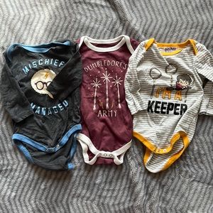 Harry Potter Long Sleeve Bodysuits 3 pack 3-6 months